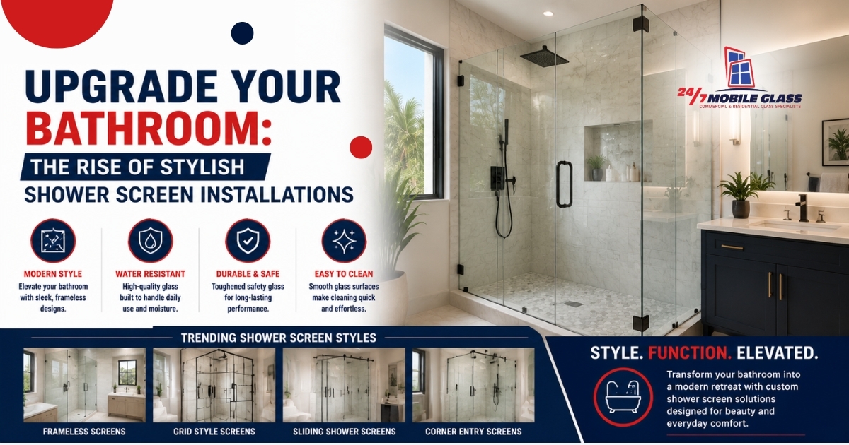 Shower glass screen installation