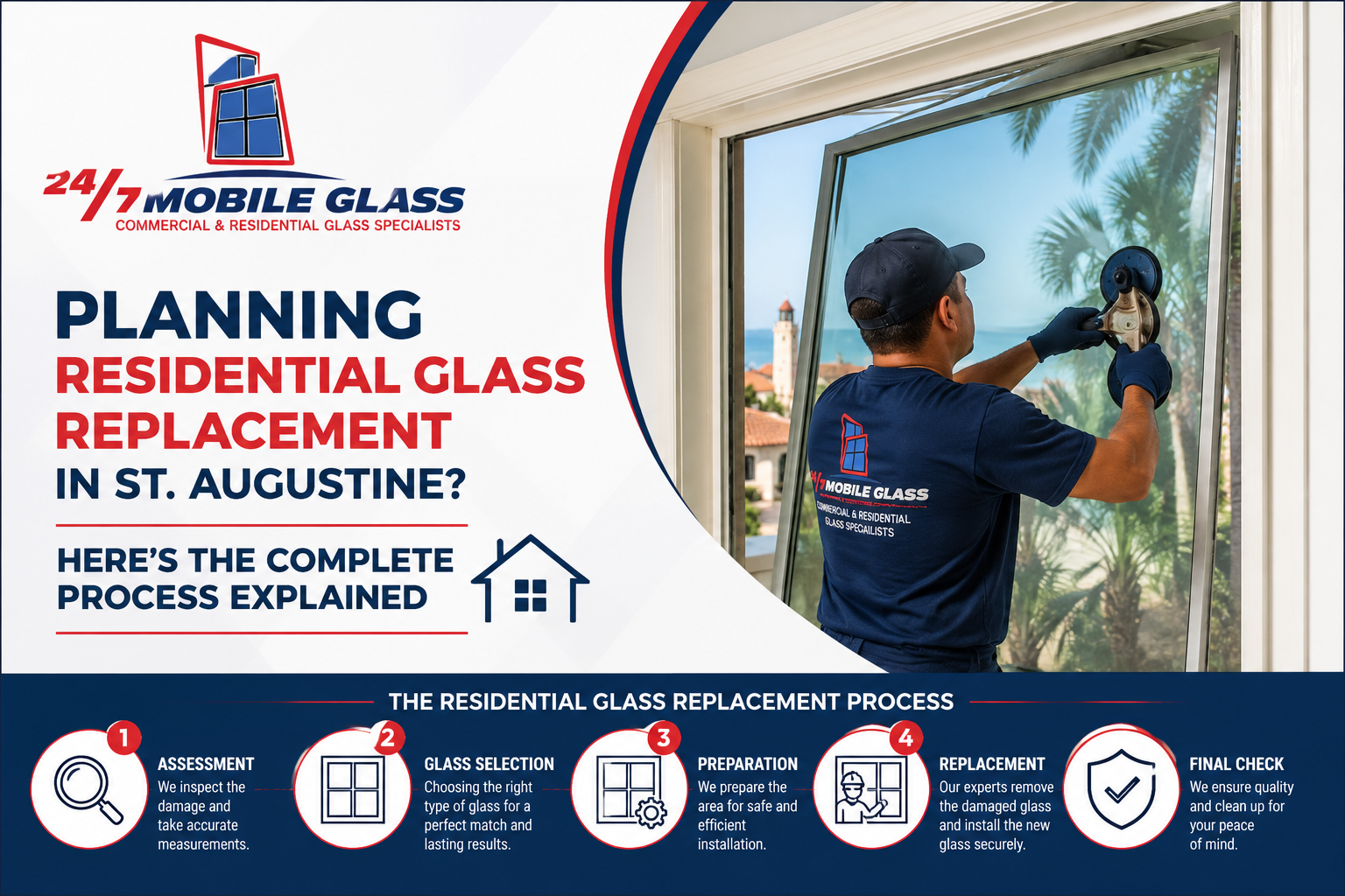 residential glass replacement in St. Augustine