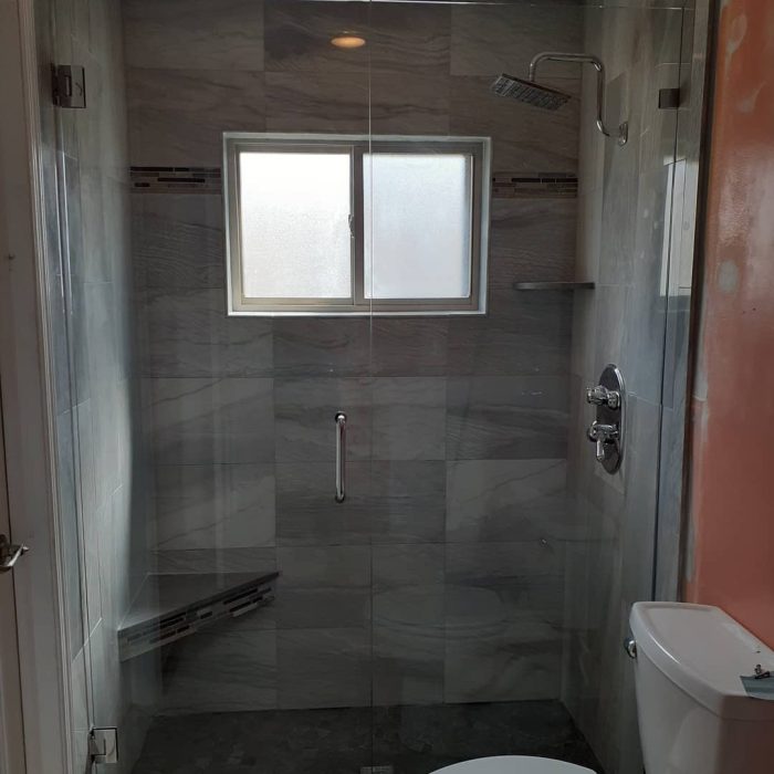 After-Shower glass partition installation