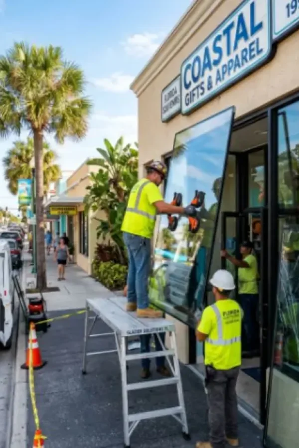 emergency storefront glass replacement, (2)